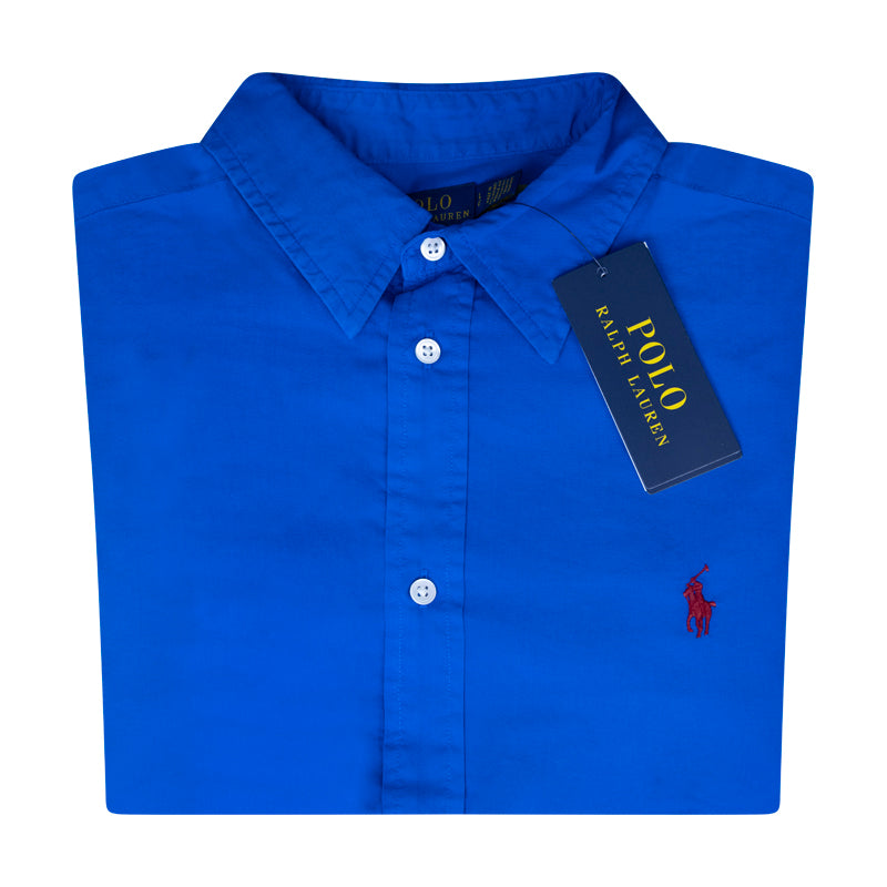 Ralph Lauren Relaxed Fit Cotton Blouse Shirt Blue Women's