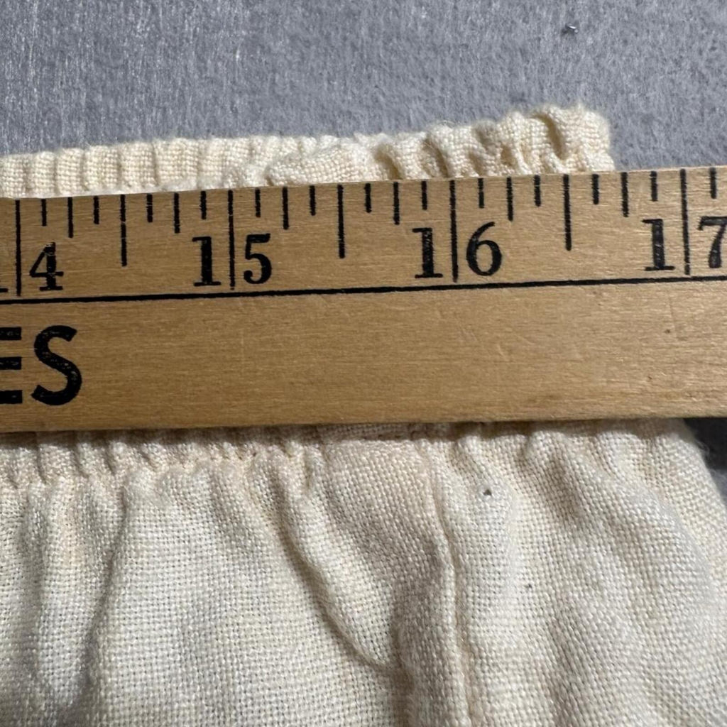 Lady Bug California Vintage 100% Linen Pants Womens S Cream Elastic Waist