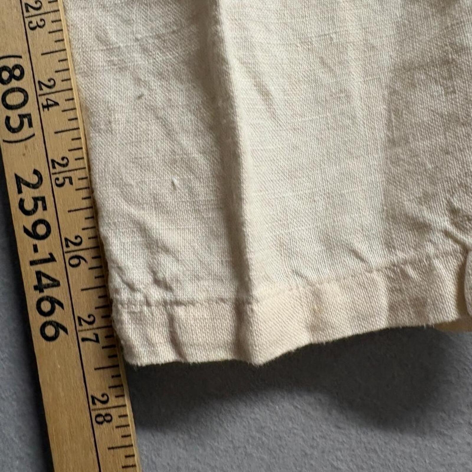 Lady Bug California Vintage 100% Linen Pants Womens S Cream Elastic Waist