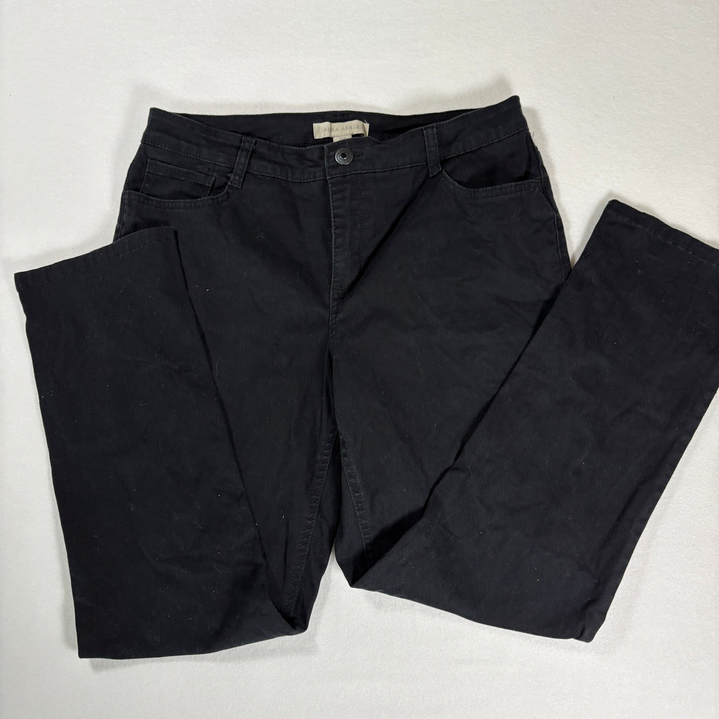 Laura Ashley Pants Women’s 14P Black Straight Leg Denim Jeans Petite
