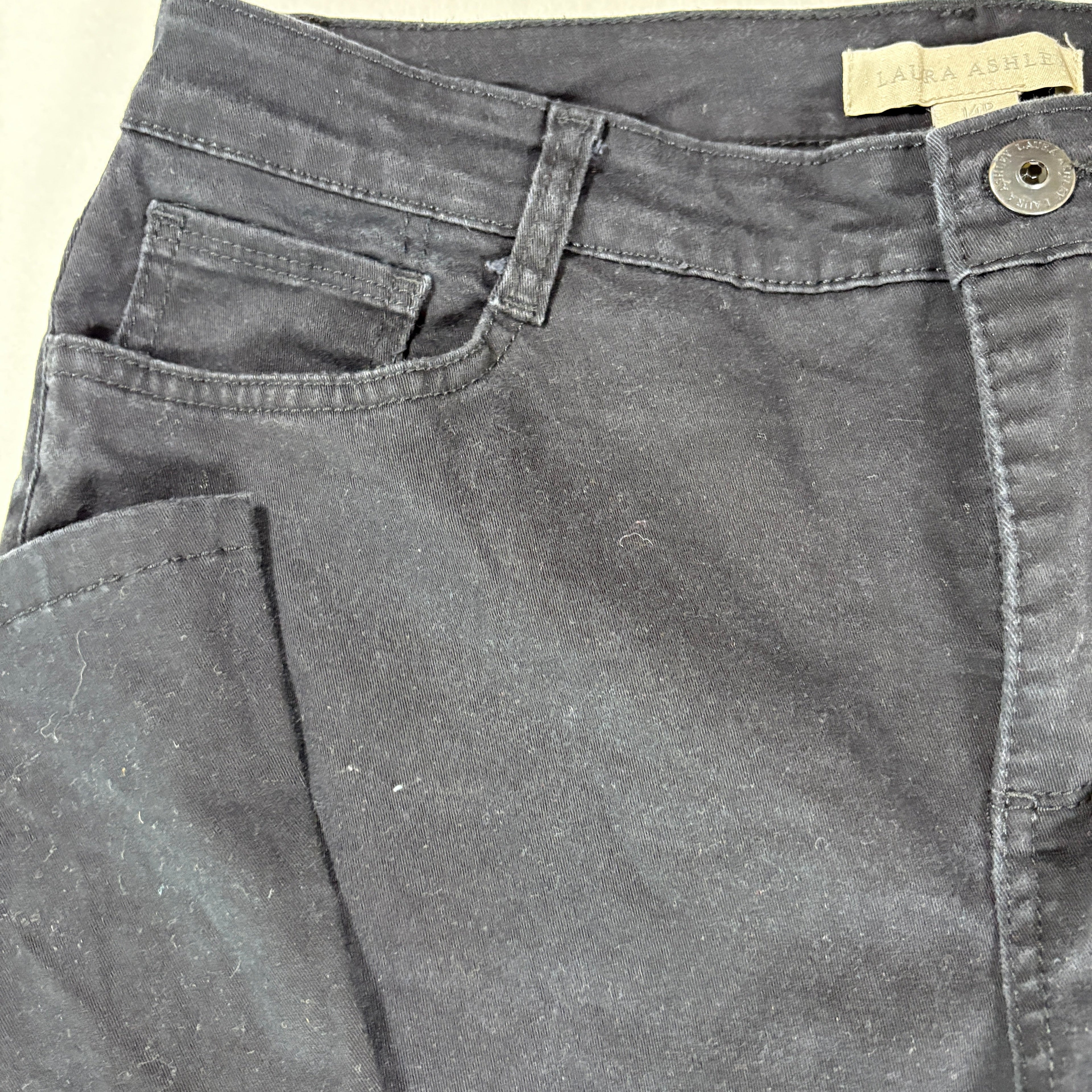 Laura Ashley Pants Women’s 14P Black Straight Leg Denim Jeans Petite