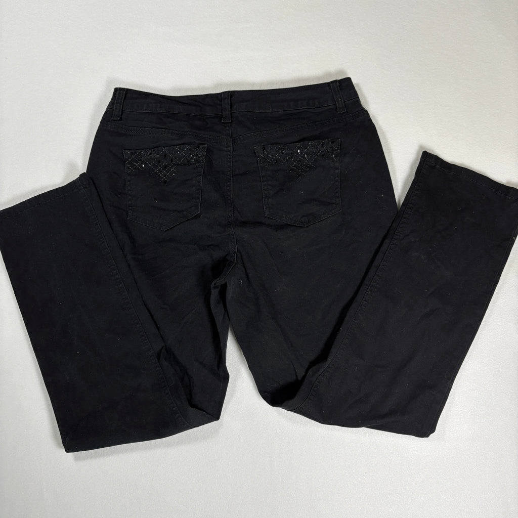 Laura Ashley Pants Women’s 14P Black Straight Leg Denim Jeans Petite