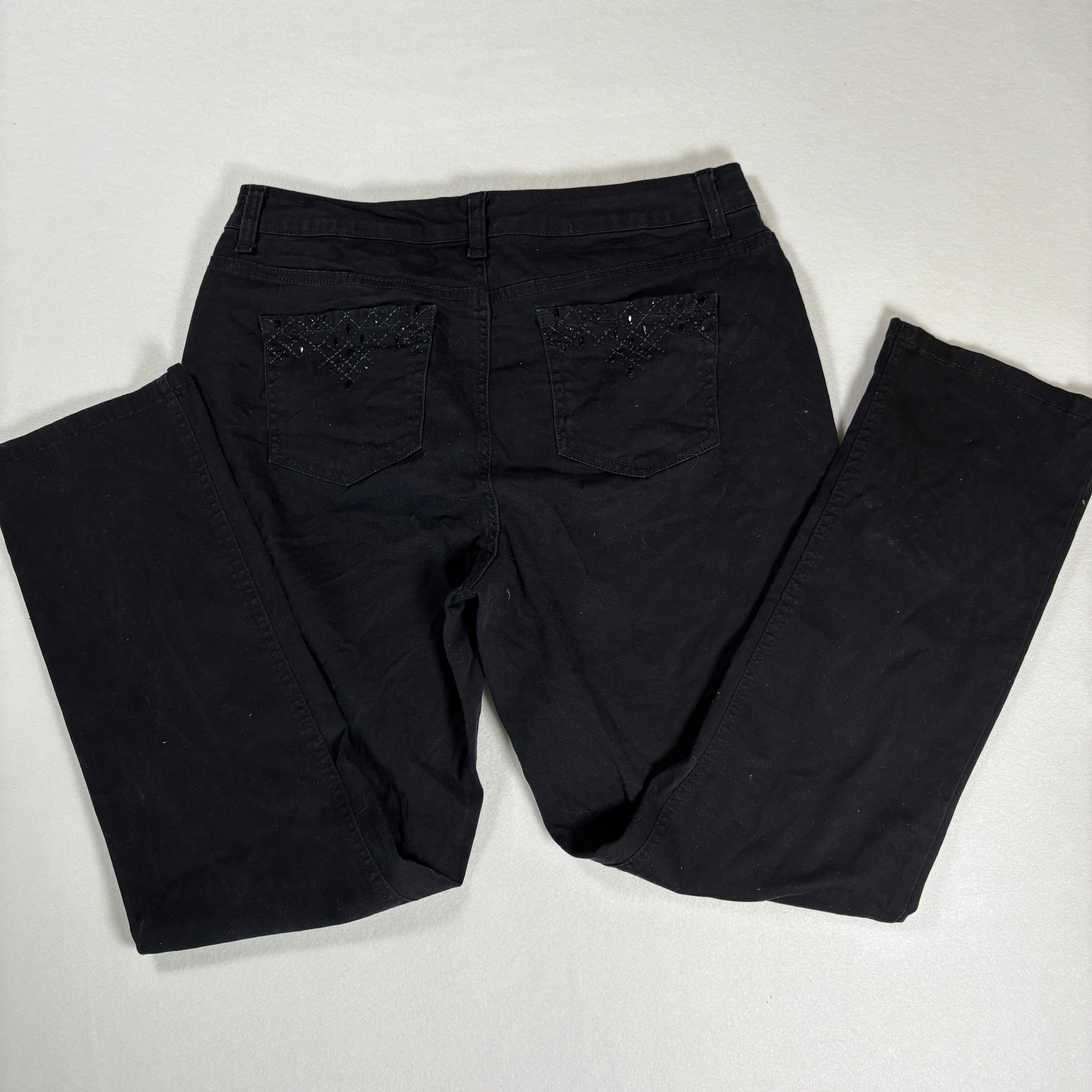 Laura Ashley Pants Women’s 14P Black Straight Leg Denim Jeans Petite