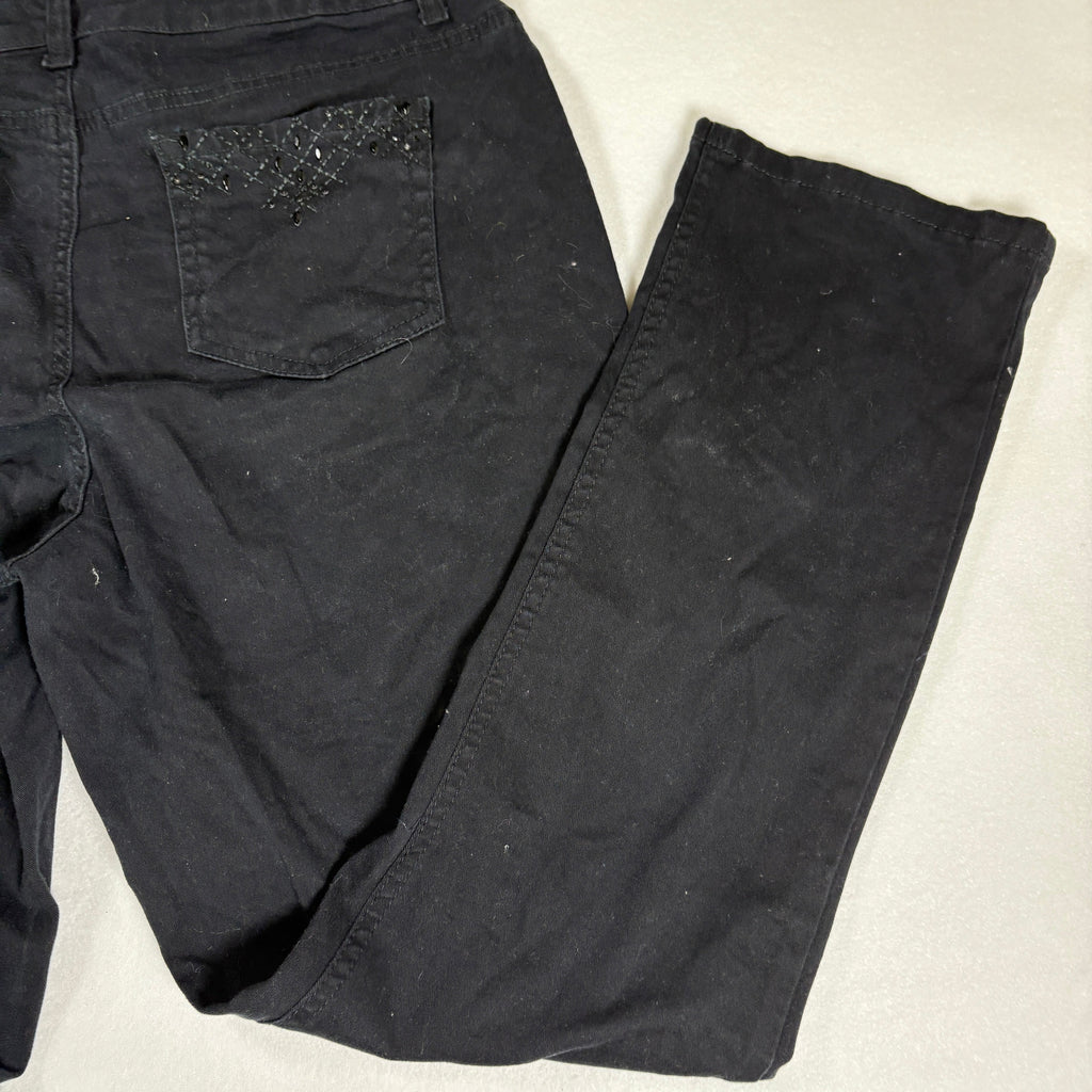 Laura Ashley Pants Women’s 14P Black Straight Leg Denim Jeans Petite