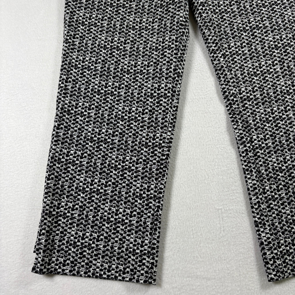 Hilary Radley Womens Pants S Black White Stretch Ankle Career Workwear Slim Fit