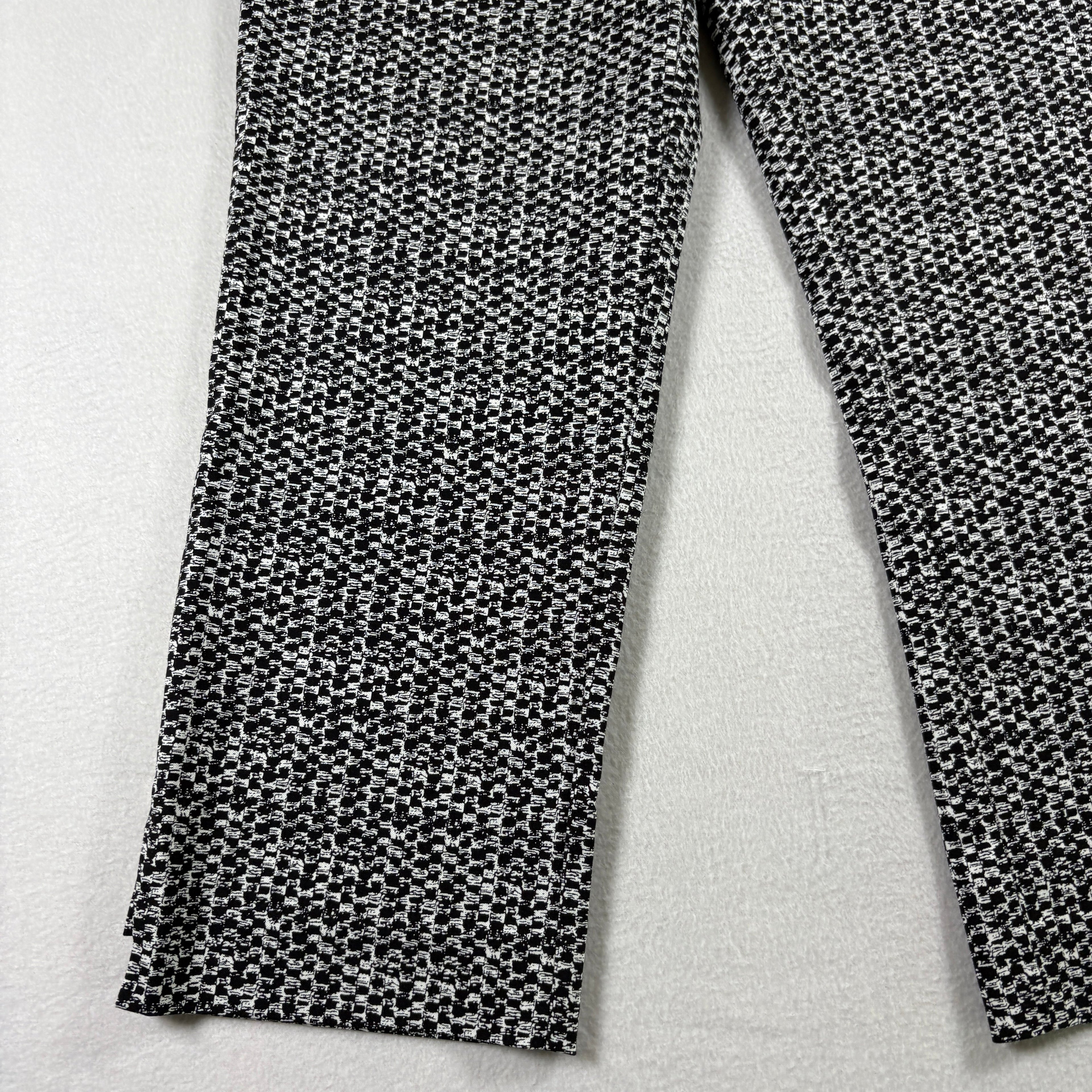 Hilary Radley Womens Pants S Black White Stretch Ankle Career Workwear Slim Fit
