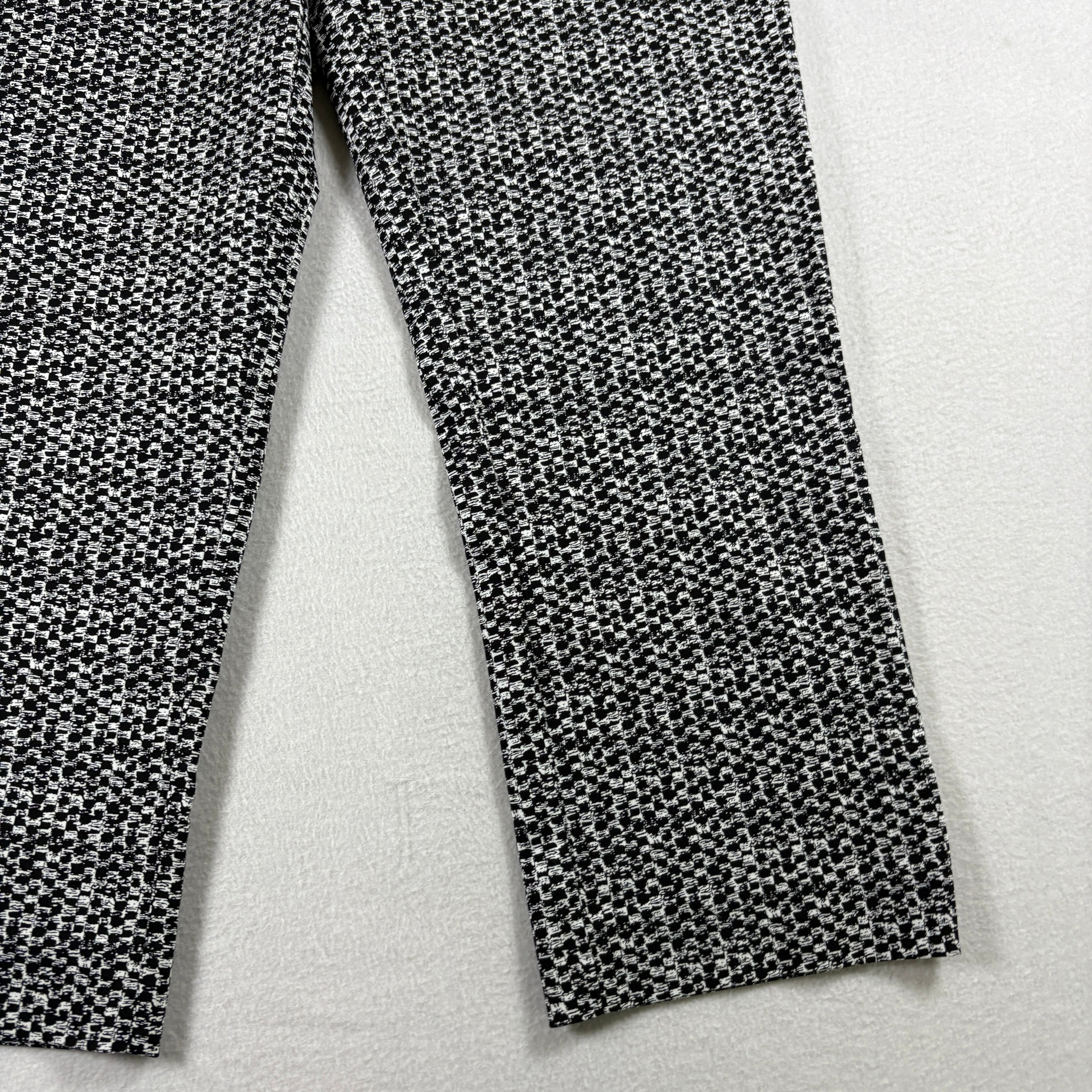 Hilary Radley Womens Pants S Black White Stretch Ankle Career Workwear Slim Fit
