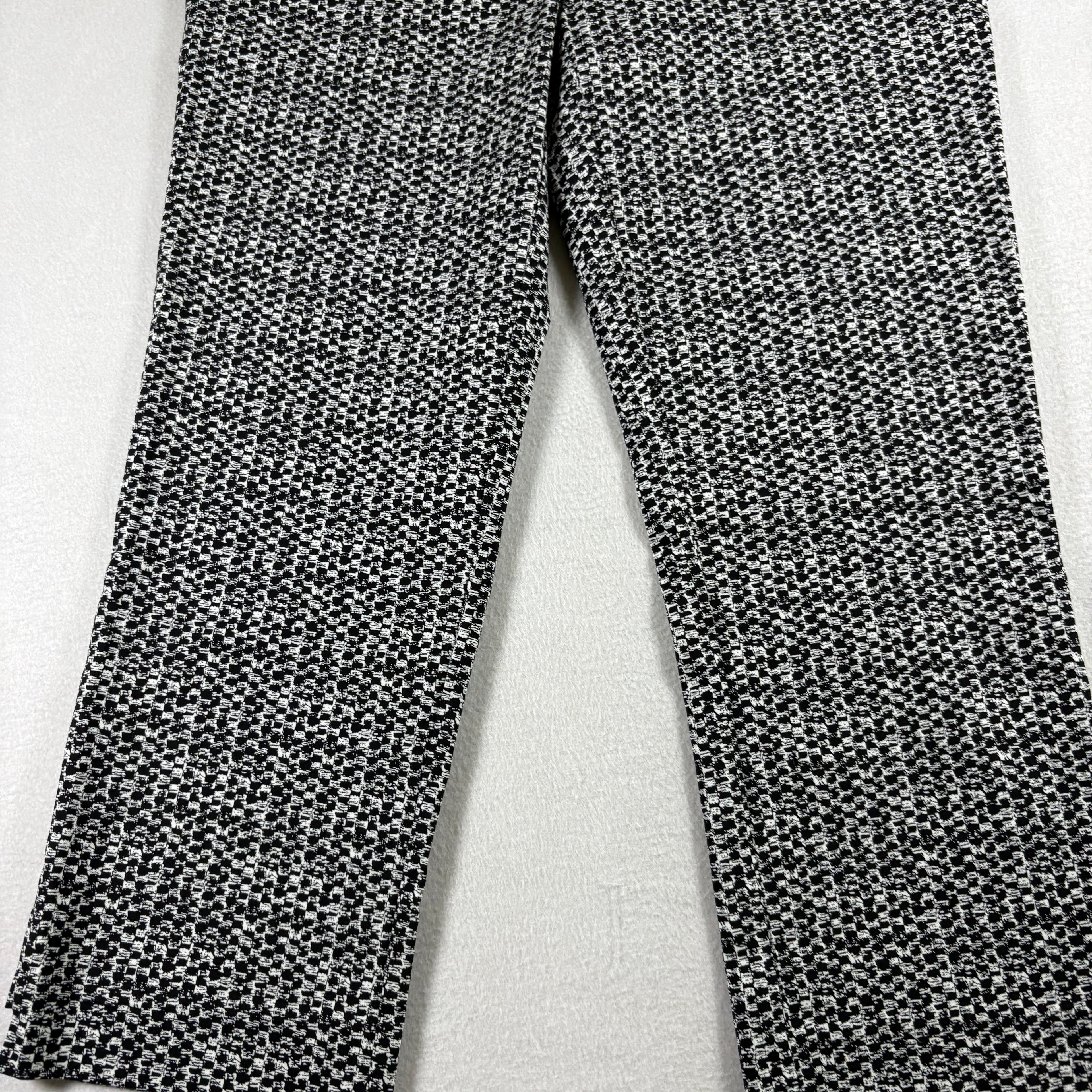 Hilary Radley Womens Pants S Black White Stretch Ankle Career Workwear Slim Fit