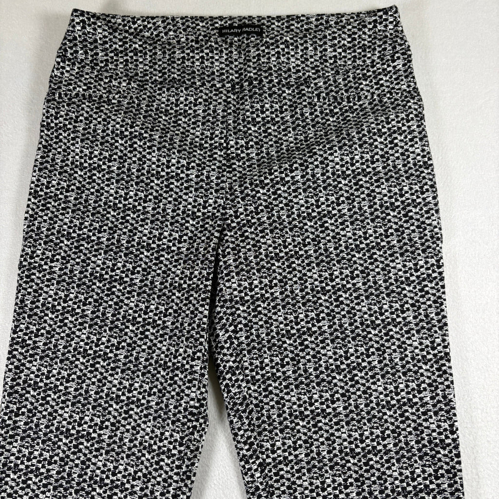 Hilary Radley Womens Pants S Black White Stretch Ankle Career Workwear Slim Fit