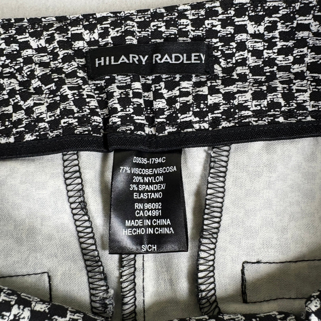 Hilary Radley Womens Pants S Black White Stretch Ankle Career Workwear Slim Fit