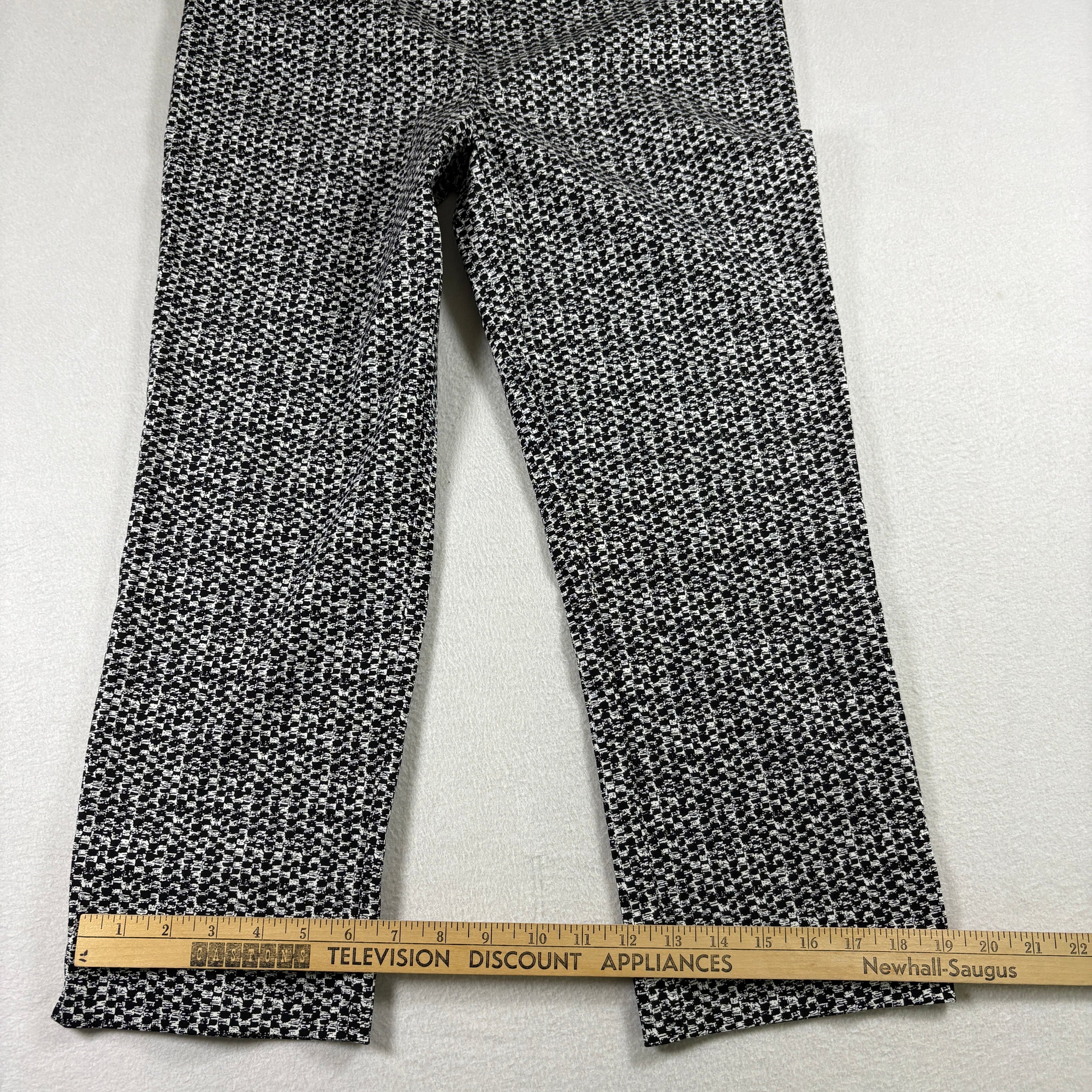Hilary Radley Womens Pants S Black White Stretch Ankle Career Workwear Slim Fit