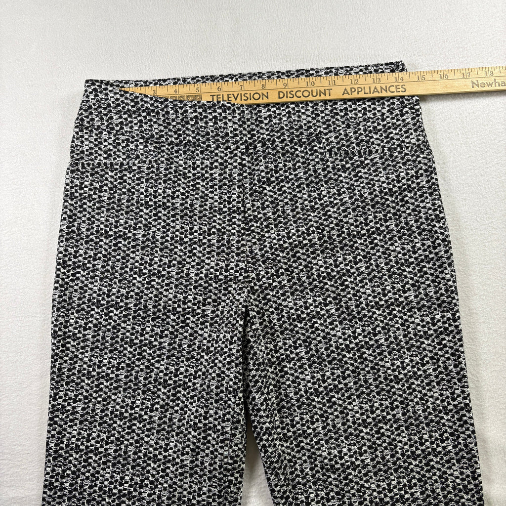 Hilary Radley Womens Pants S Black White Stretch Ankle Career Workwear Slim Fit