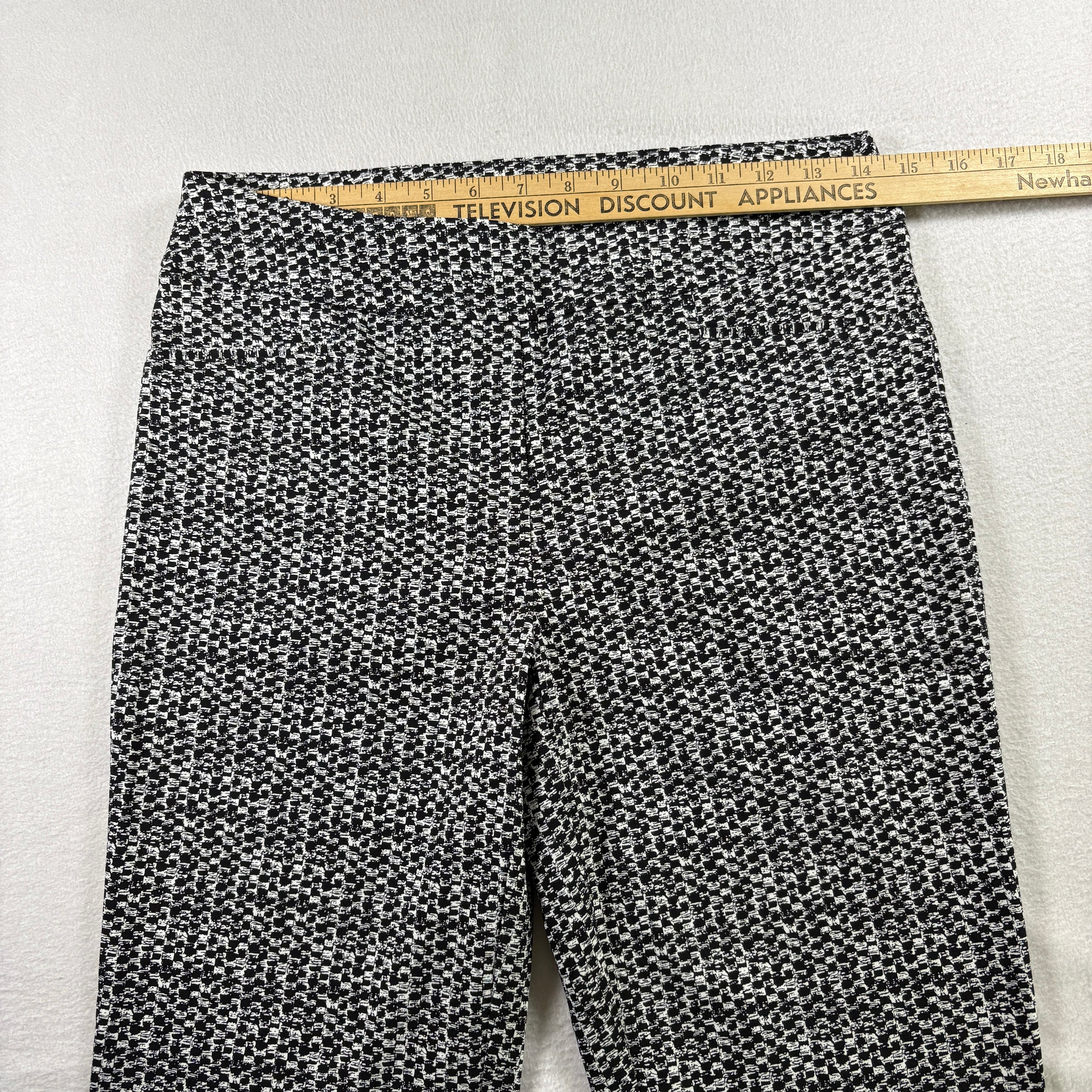 Hilary Radley Womens Pants S Black White Stretch Ankle Career Workwear Slim Fit
