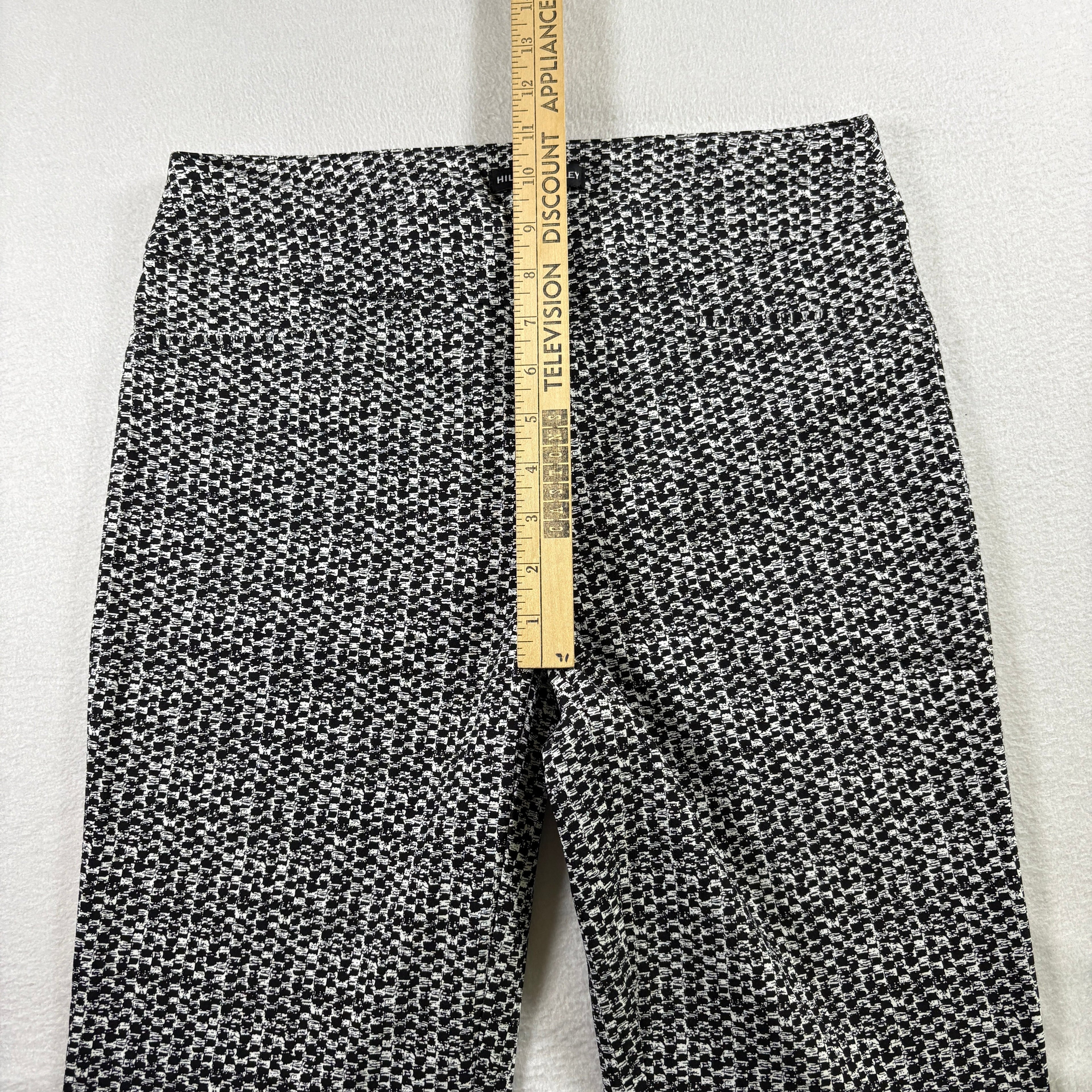 Hilary Radley Womens Pants S Black White Stretch Ankle Career Workwear Slim Fit
