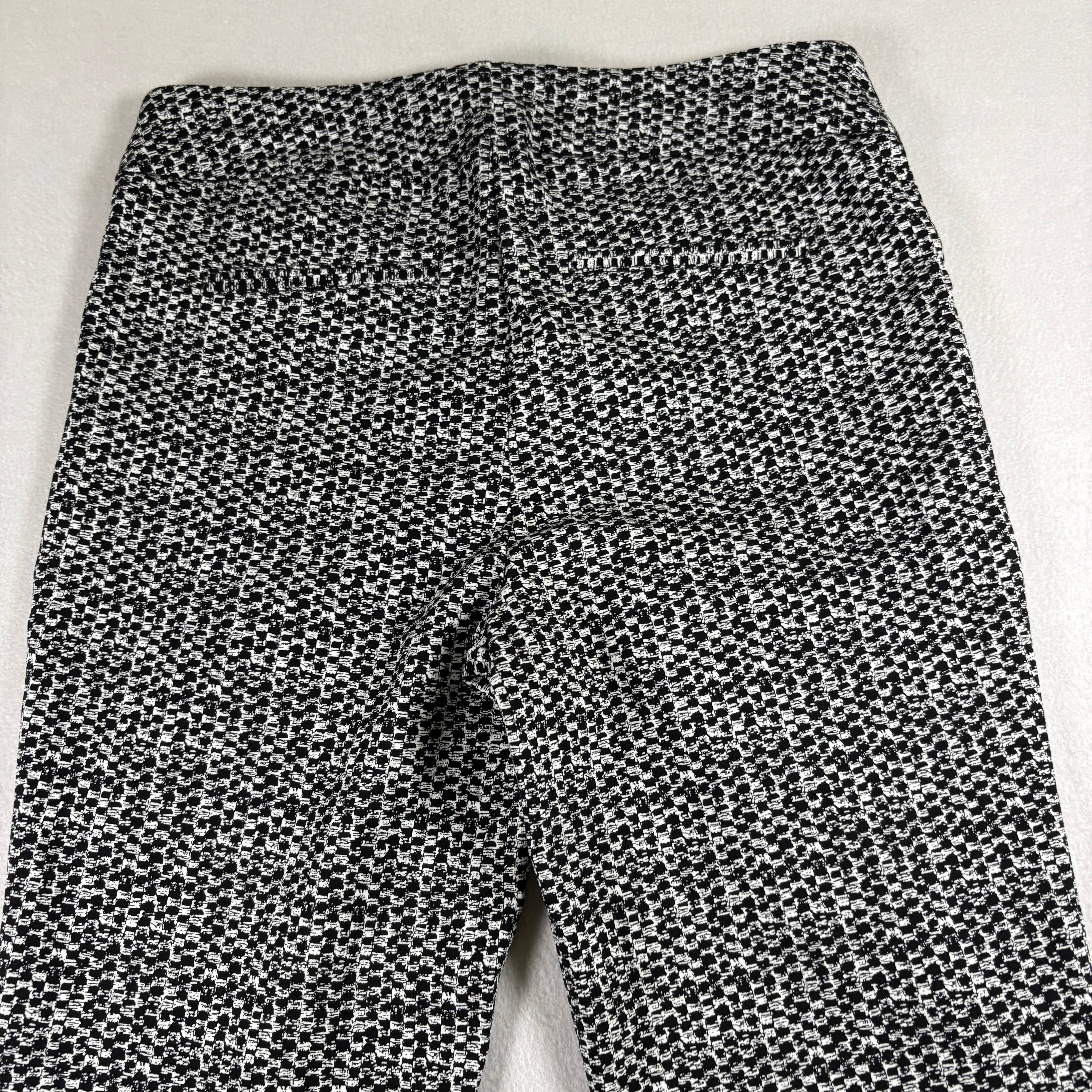 Hilary Radley Womens Pants S Black White Stretch Ankle Career Workwear Slim Fit