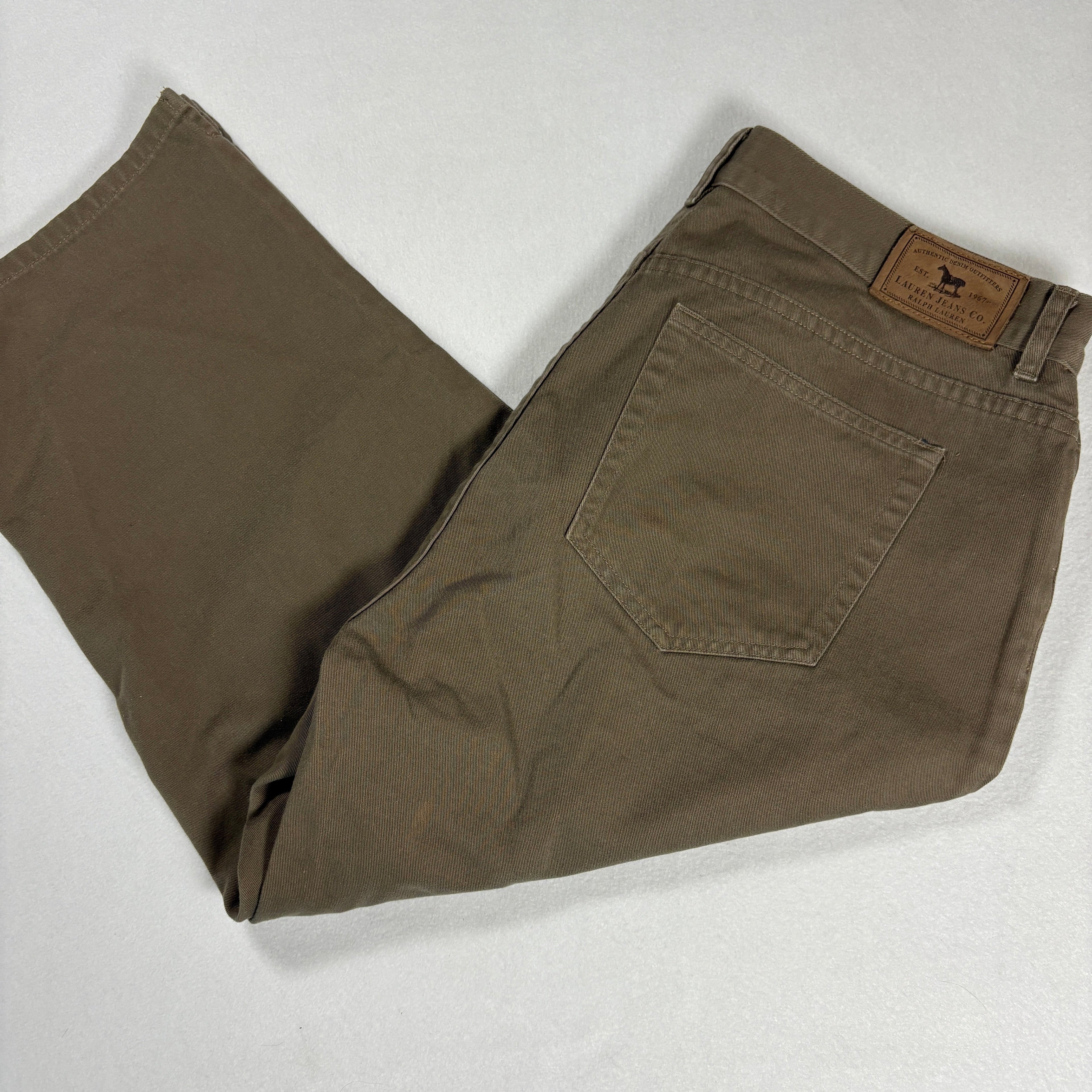 Ralph Lauren Womens Jeans 12 Brown Straight Leg 100% Cotton Vintage Y2K