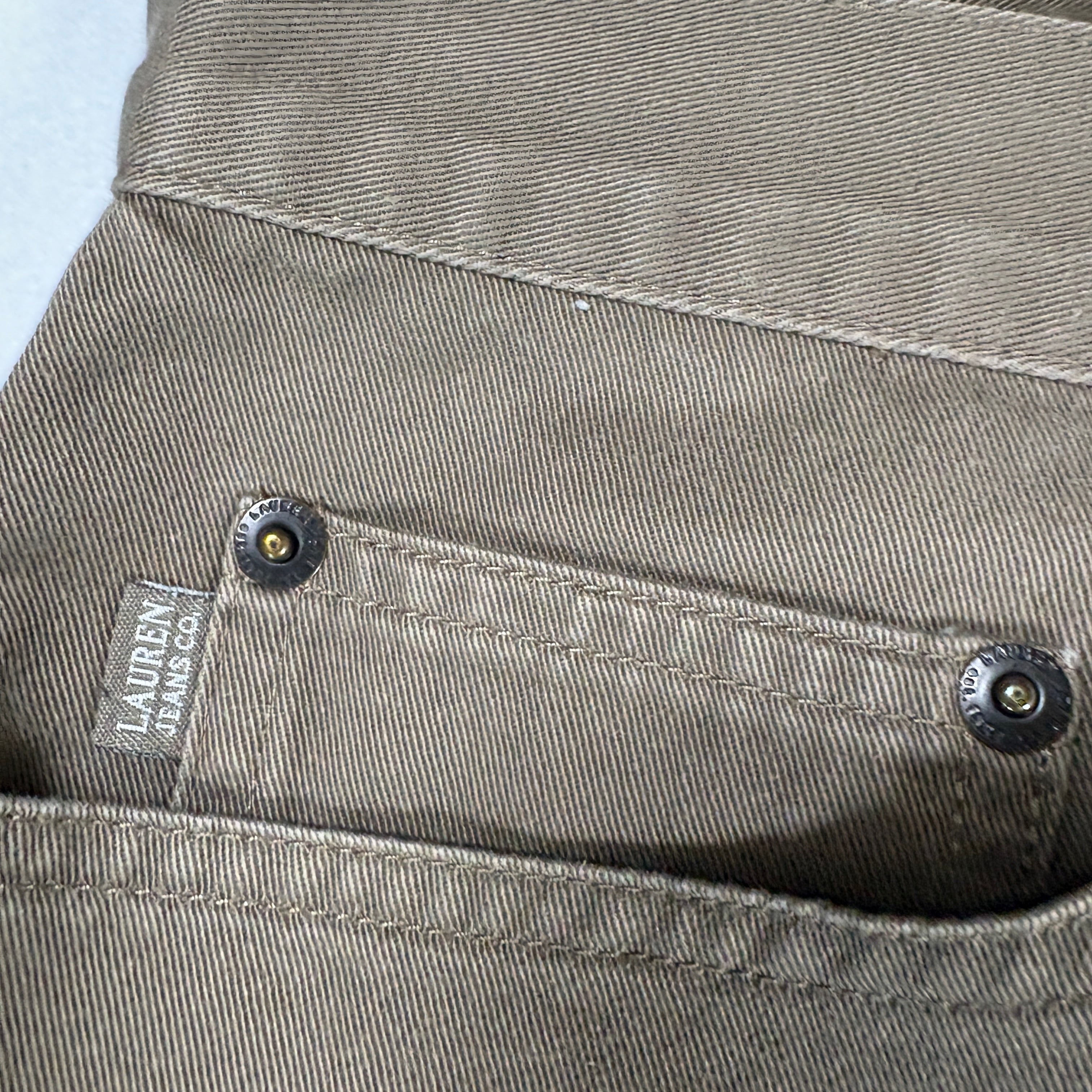 Ralph Lauren Womens Jeans 12 Brown Straight Leg 100% Cotton Vintage Y2K