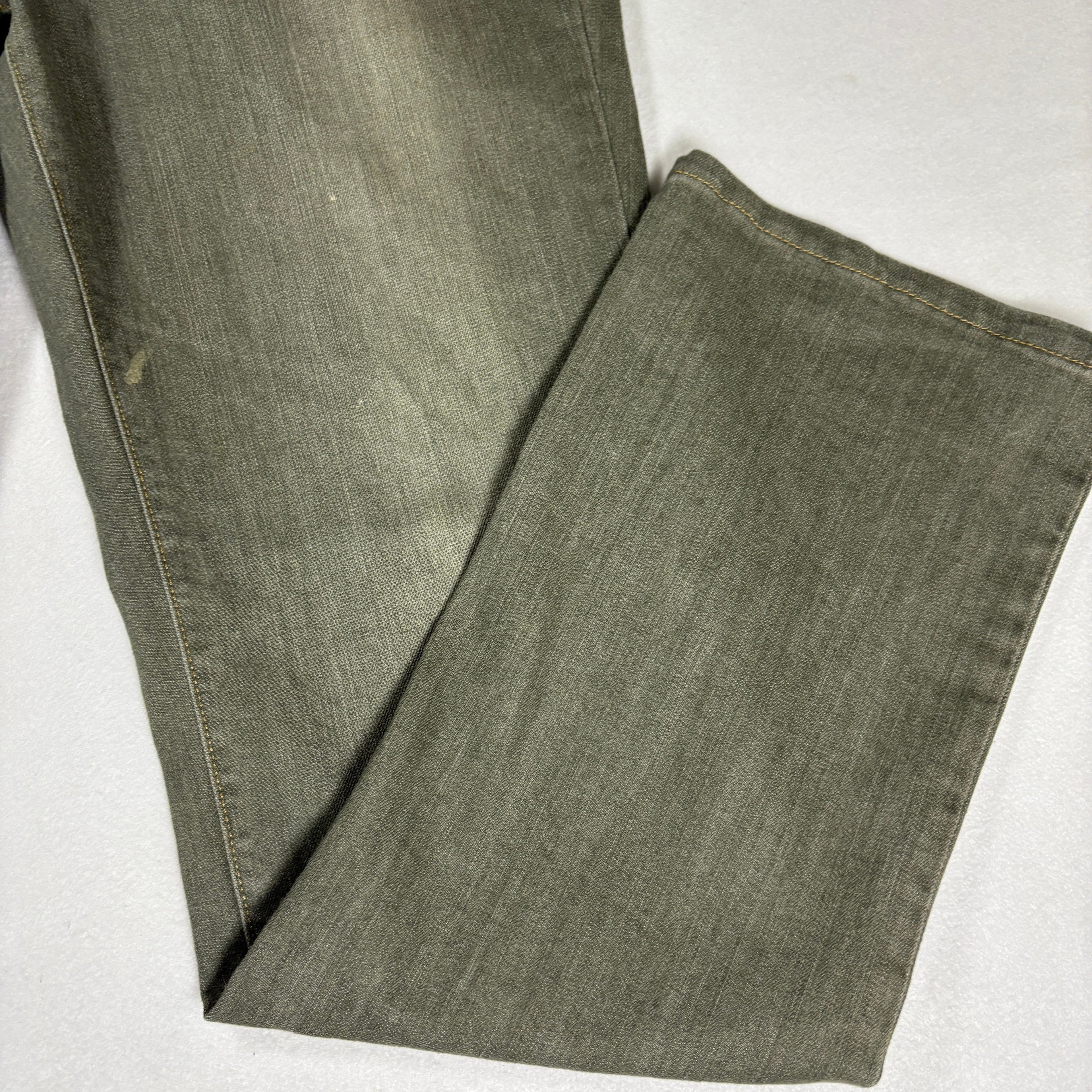 Ralph Lauren Womens Jeans 12 Green Straight Leg Stretch Denim Vintage Y2K