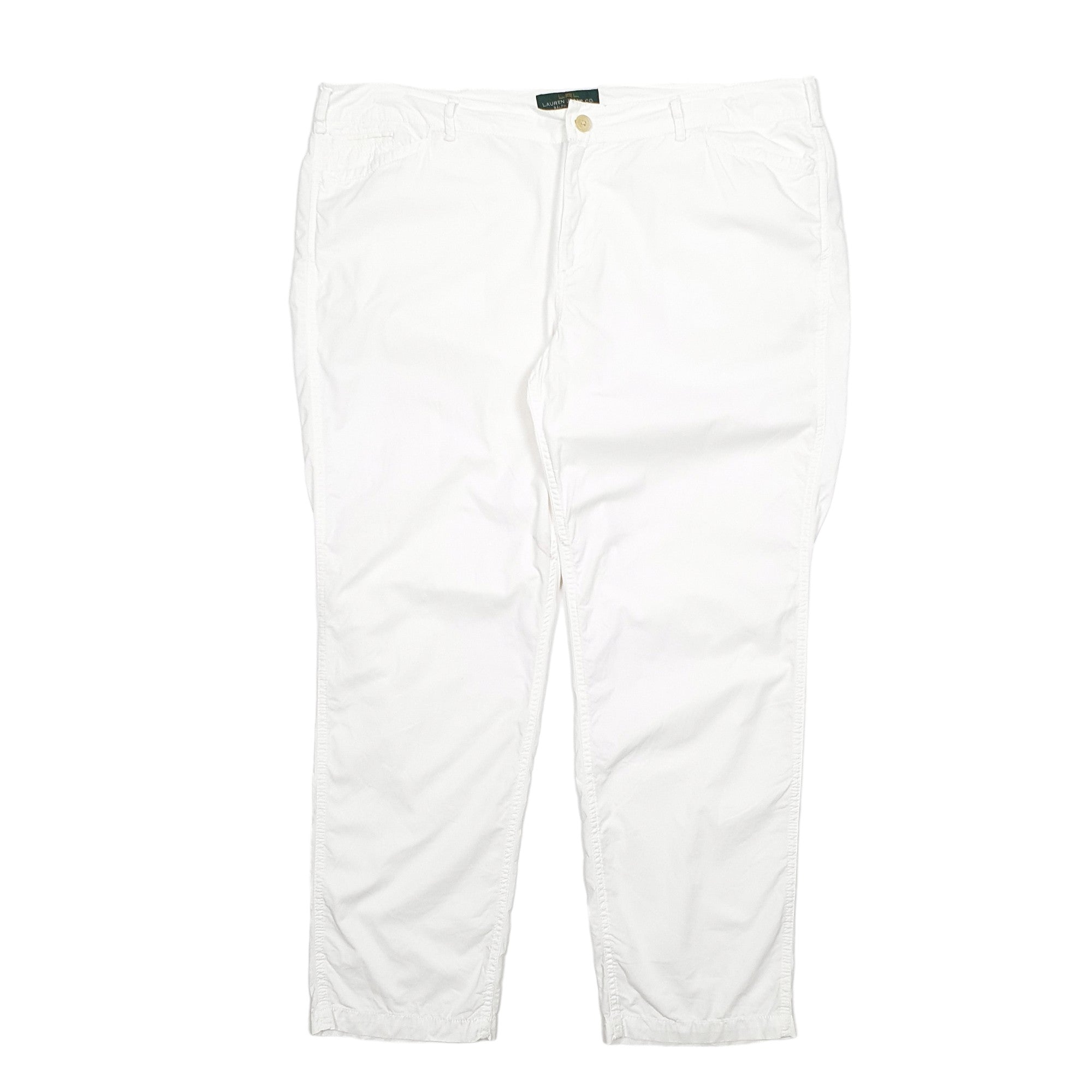 Womens Ralph Lauren White Chino Cotton  Trousers UK20