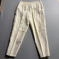 Lady Bug California Vintage 100% Linen Pants Womens S Cream Elastic Waist