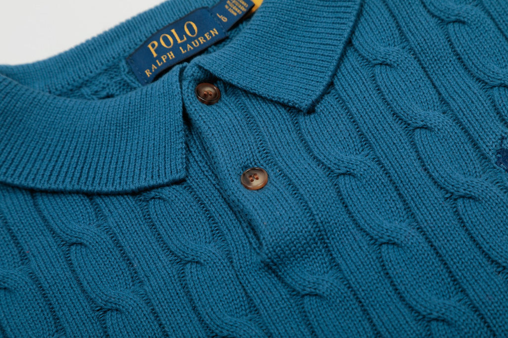 RALPH LAUREN SHORT-SLEEVE POLO KNIT SWEATER STYLE 432
