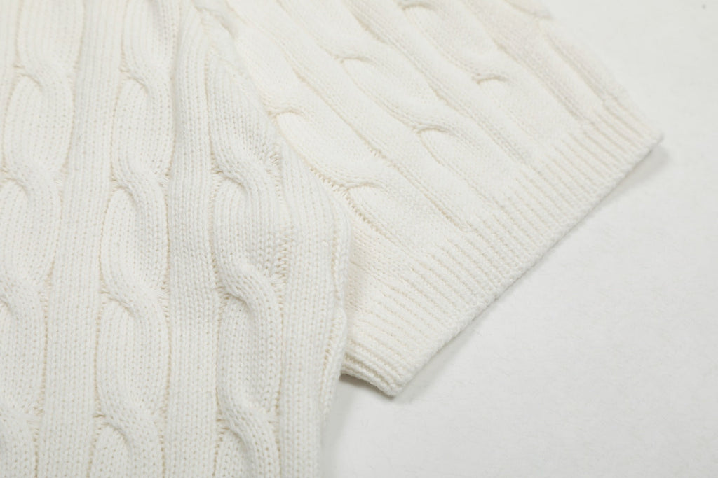 RALPH LAUREN SHORT-SLEEVE POLO KNIT SWEATER STYLE 436
