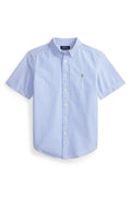 Polo Ralph Lauren Boys Short Sleeve Seersucker Pale Blue Shirt