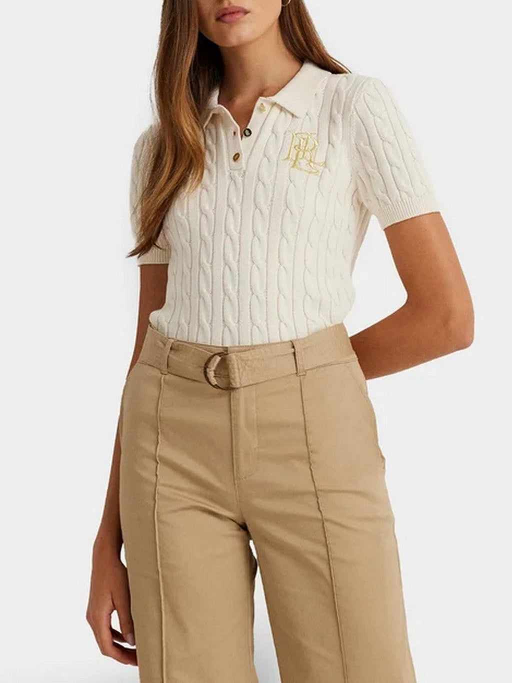 LAUREN RALPH LAUREN Polo Donna NATRISSA-SHORT SLEEVE-PULLOVER 200932224 001 MASCARPONE CREAM