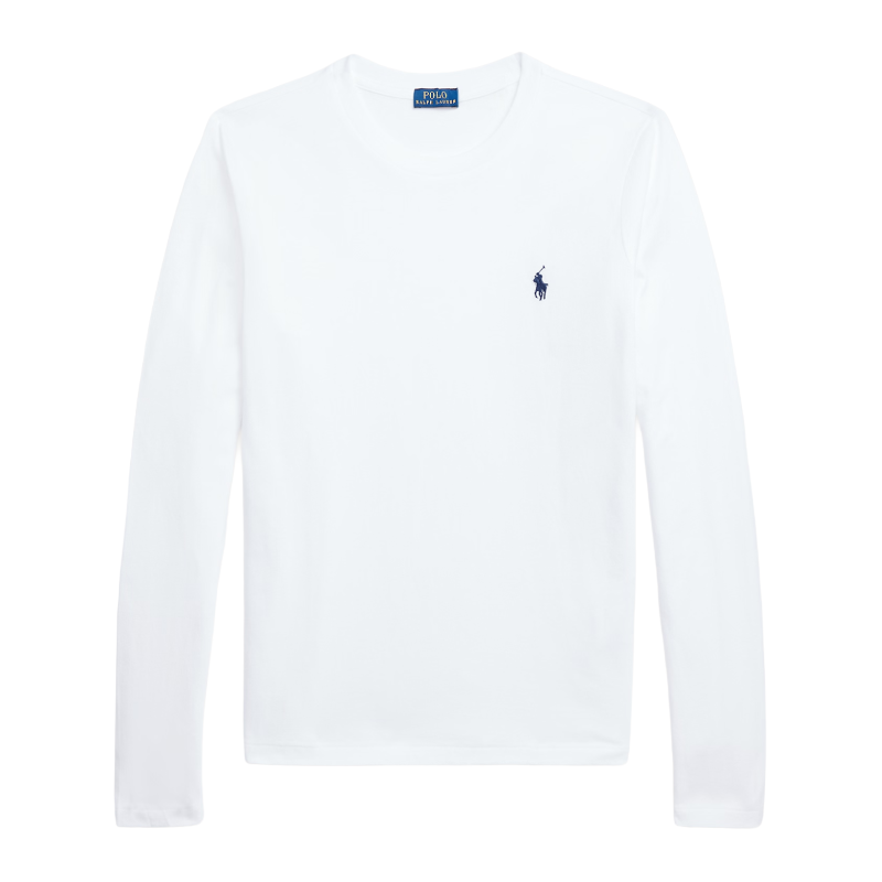 Ralph Lauren Women's White Jersey Long Sleeve T-Shirt XX Large